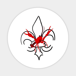 Fleur de lis crawfish Magnet